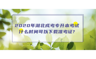 2020年湖北成考专升本考试什么时间可以下载准考证?