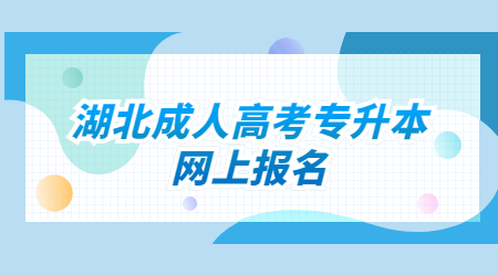 2022年湖北成人高考专升本网上报名方式
