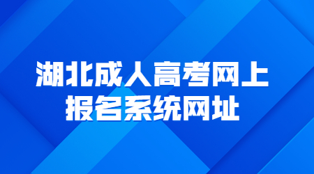 2022年湖北成人高考网上报名系统网址